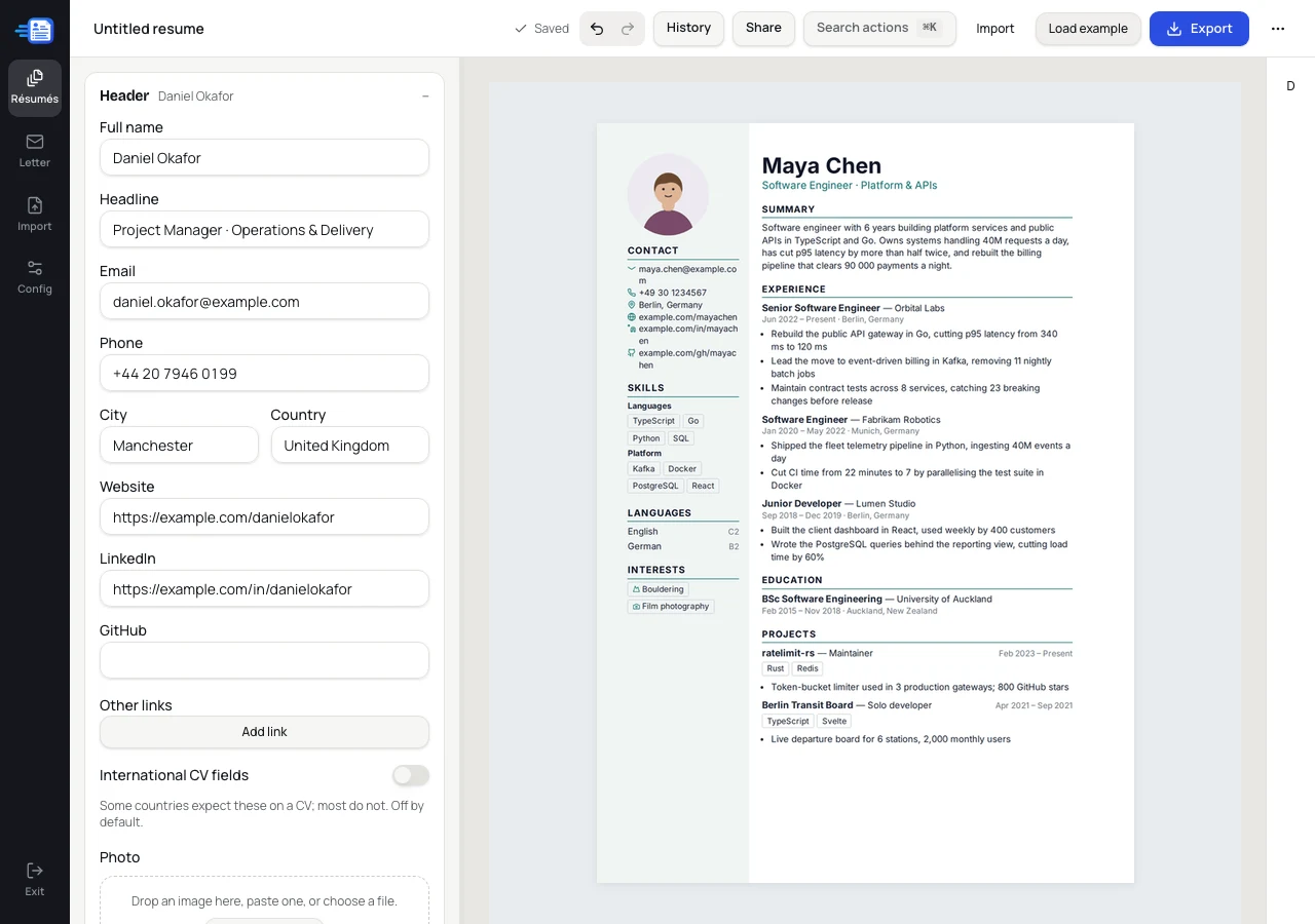 CrispCV Web App